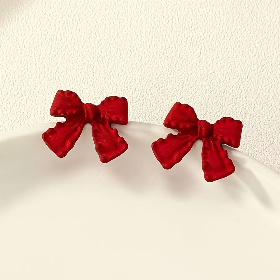 Bow Shaped Stud Earrings Vintage Style Party Accessories